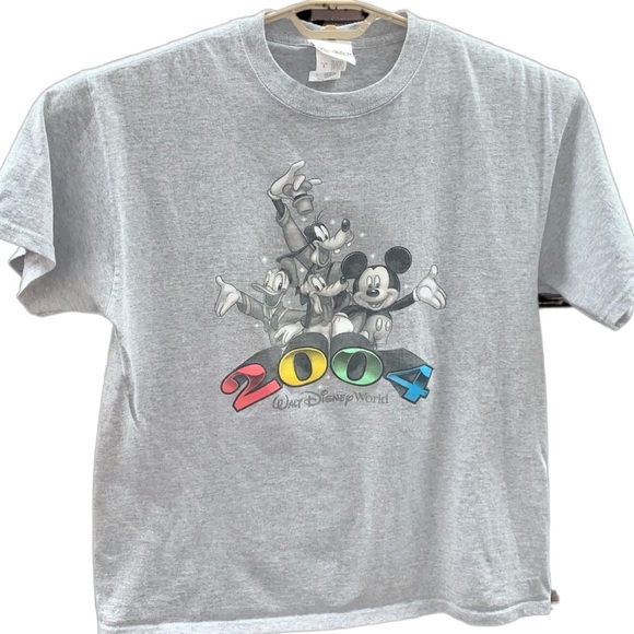 Disney Other - Walt Disney World 2004 T-shirt Mickey Mouse Goofy Donald Pluto Gray Tee Size L